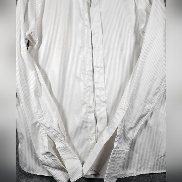 Eton Contemporary White Stoped Men's Button Up Longsleeve Shirt Size 43/17 - Picture 11 of 12